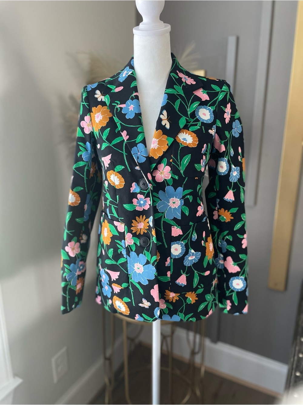 Kate Spade New York "Floral Garden" Twill Blazer.